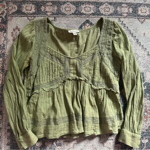 American Eagle Green Women's Top
